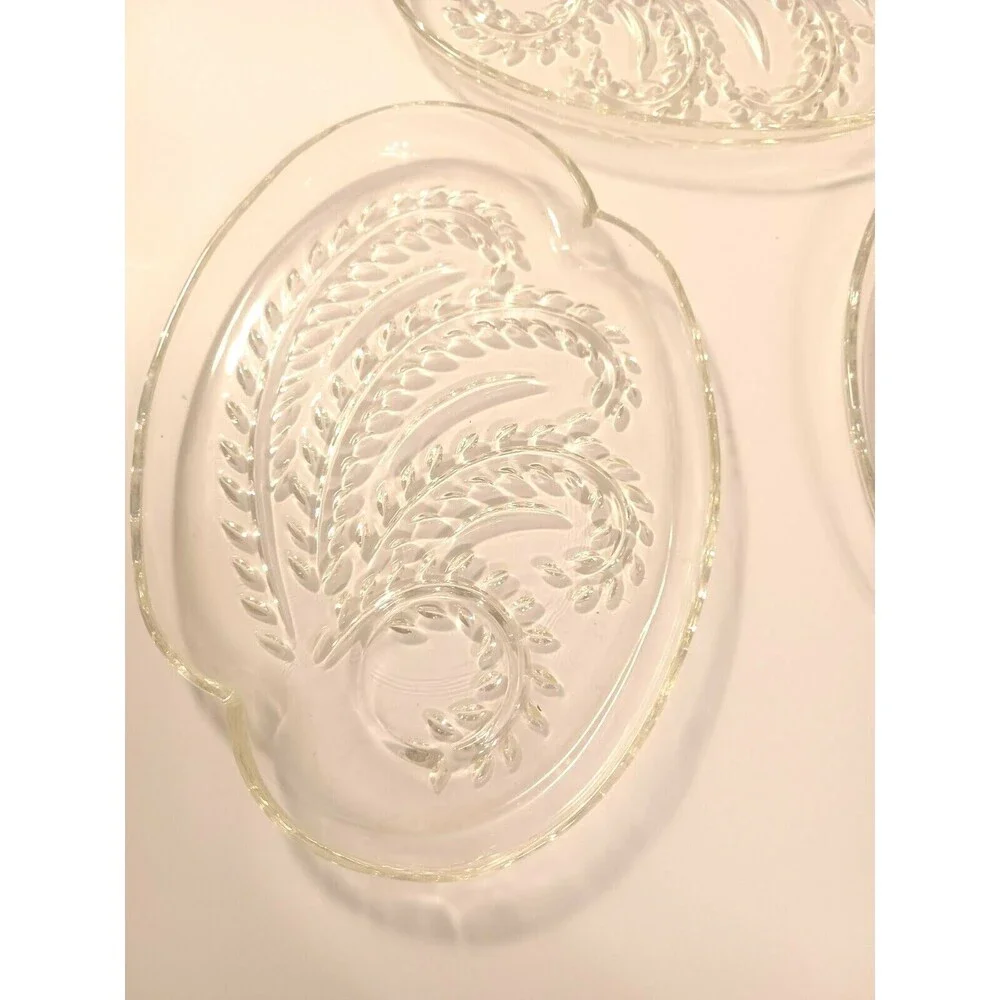 Vintage 1950's Federal Glass Company Snack Tray Set of 3